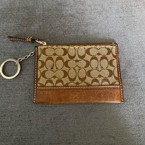 COACH card holder with keychain